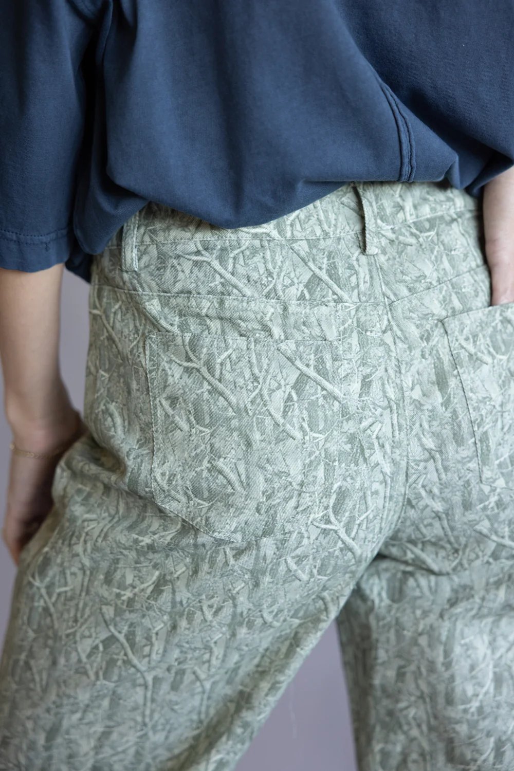 LeLis Mid-Rise Wide Leg Pants for Women in Sage Camo | IP5560-5-SAGECAMO - Image 2