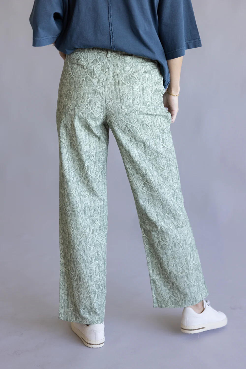LeLis Mid-Rise Wide Leg Pants for Women in Sage Camo | IP5560-5-SAGECAMO - Image 4