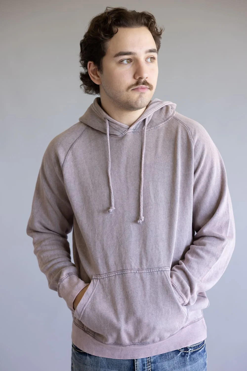 Unisex Mineral Wash Hoodie in Cedar  | 709MW-CEDAR - Image 4