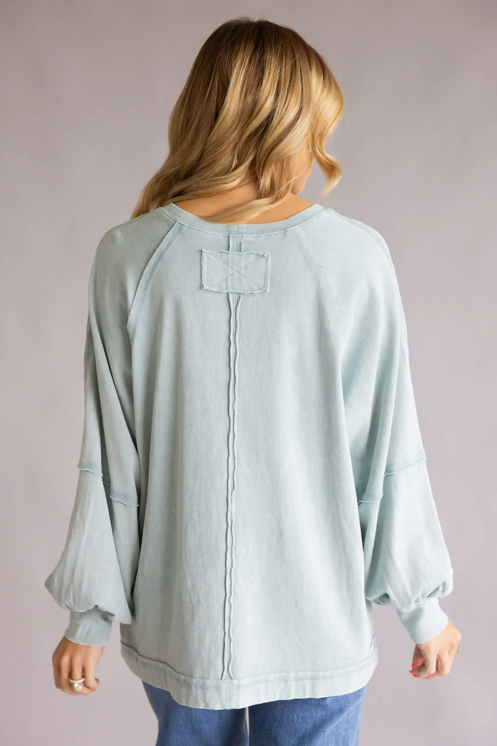 Mineral Wash Pullover for Women in Seafoam | S15303-SEA - Image 4