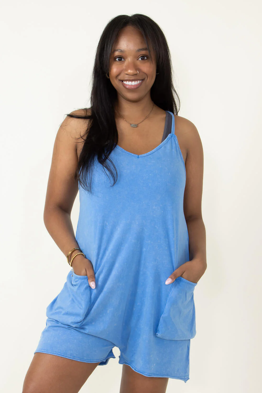 Mineral Washed Onesie Romper for Women - Image 2