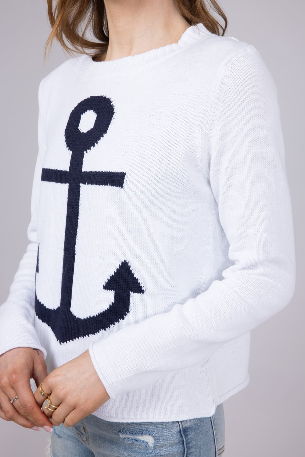 Miracle Anchor Lightweight Sweater for Women in Ivory | F2112-IVORY - Image 3