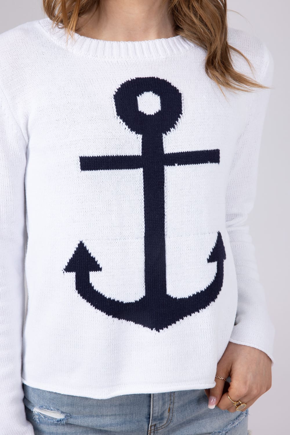 Miracle Anchor Lightweight Sweater for Women in Ivory | F2112-IVORY - Image 4