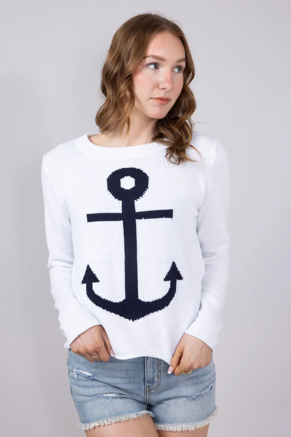 Miracle Anchor Lightweight Sweater for Women in Ivory | F2112-IVORY - Image 5