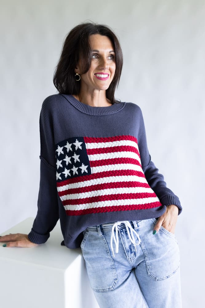 Miracle Knit American Flag Sweater for Women - Image 4
