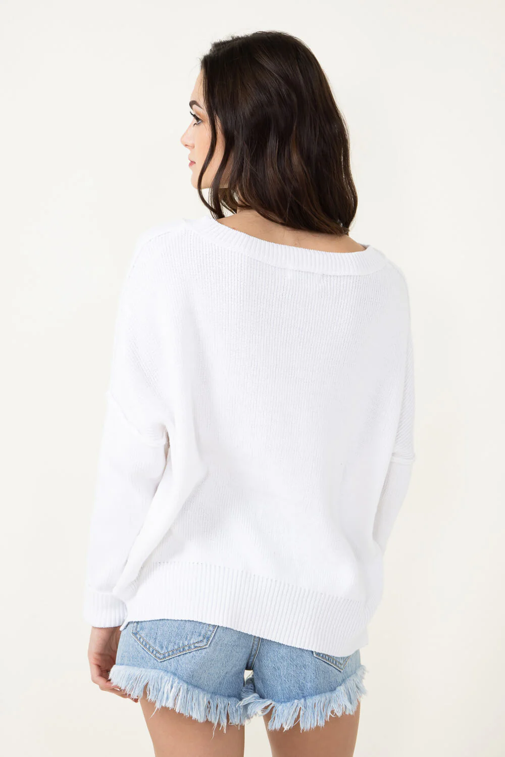 Miracle Knit American Flag Sweater for Women in White | M8167-IVORY - Image 5