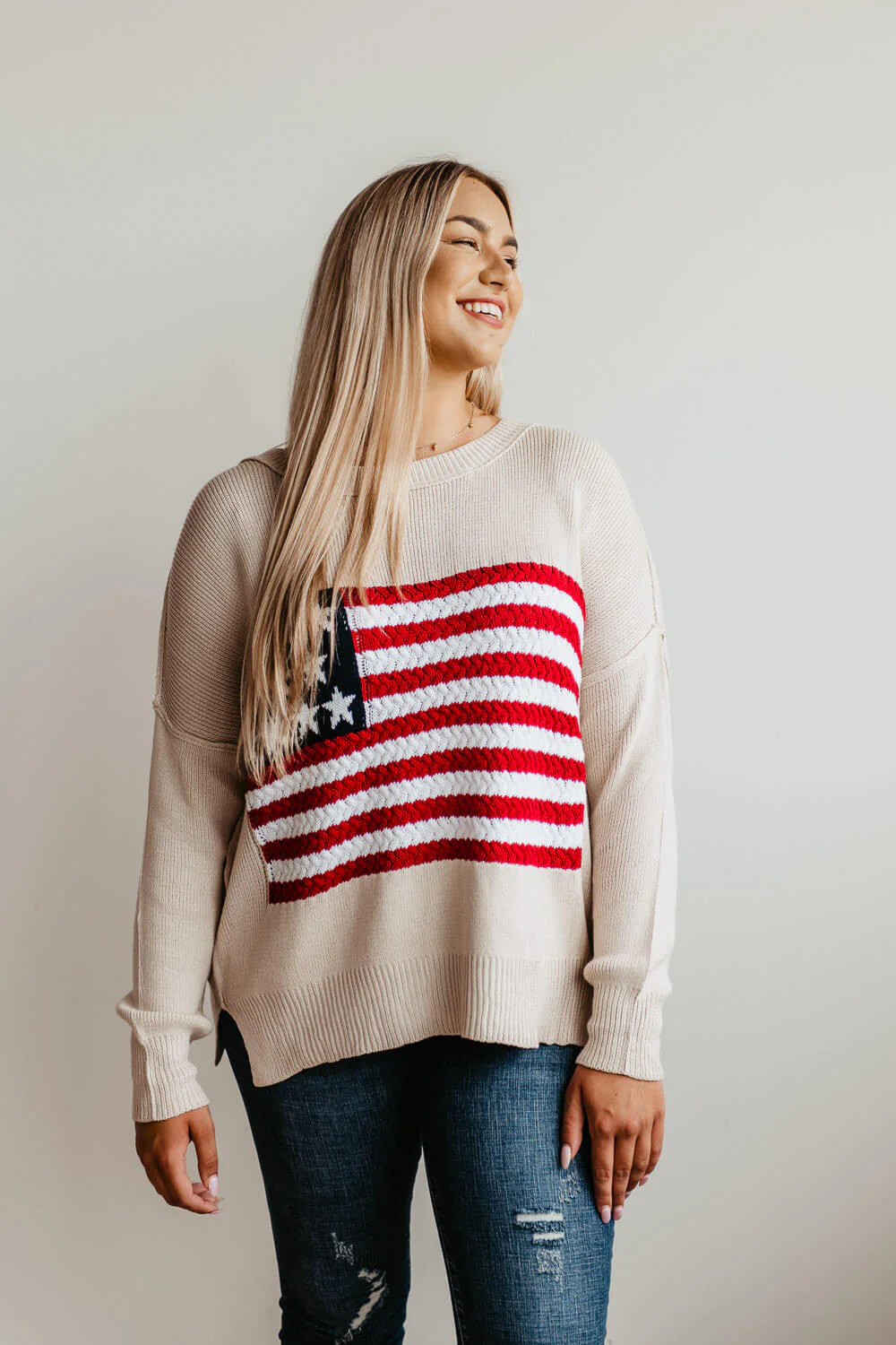 Miracle Knit American Flag Sweater for Women - Image 5