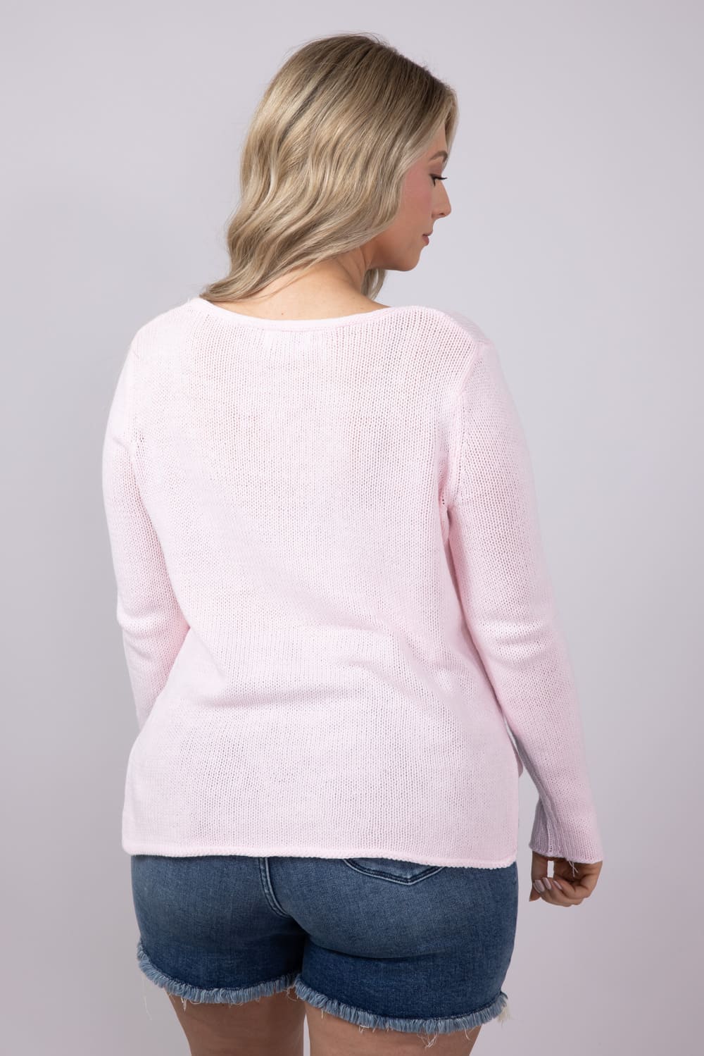 Miracle Lake Life Lightweight Sweater for Women in Blush/Beige | F139-BLUSHBEIGE - Image 3