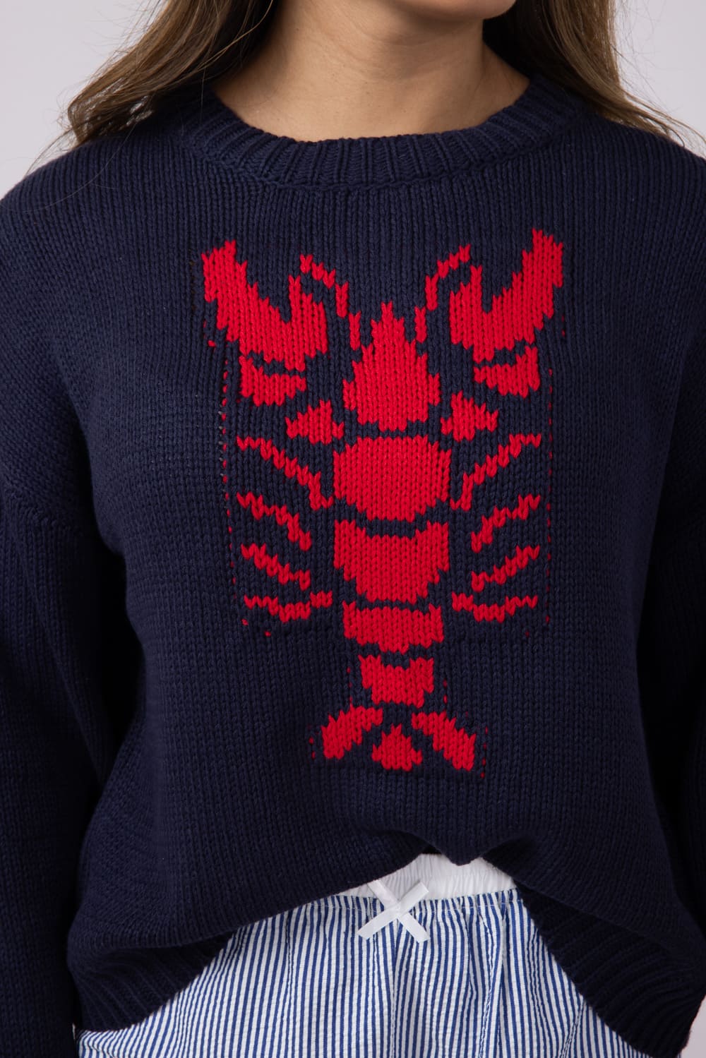 Miracle Lobster Sweater for Women in Navy | W8403-NAVYRED - Image 3