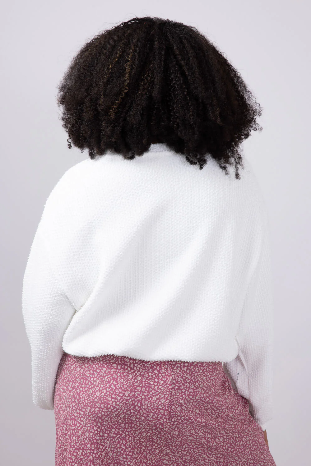 Miracle Synch Waist Textured Lightweight Sweater for Women in White | FL-01027-WHITE - Image 2