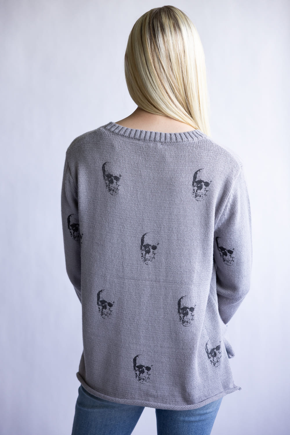 Miracle Skull Sweater for Women in Grey | W8427-SILVER - Image 4