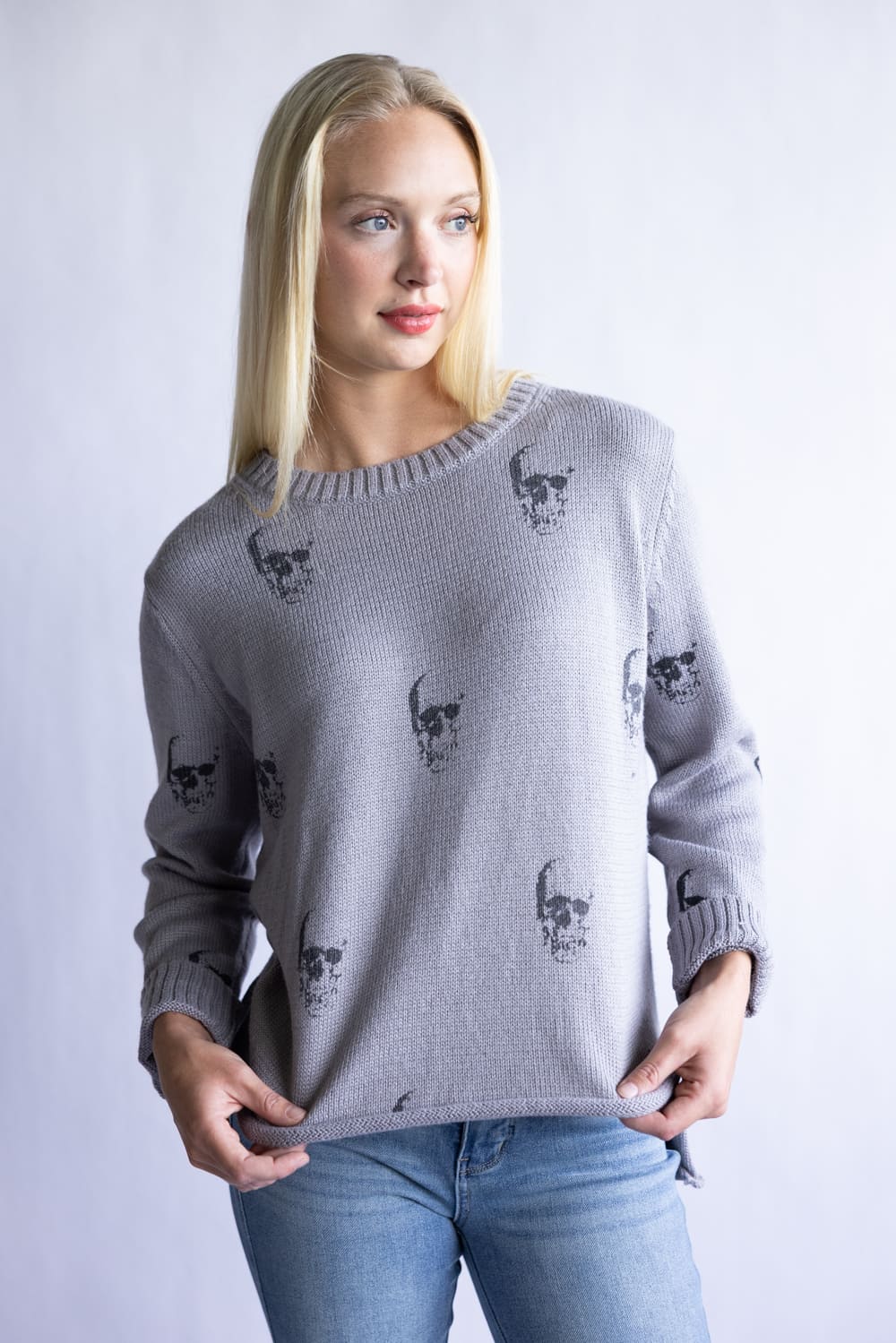 Miracle Skull Sweater for Women in Grey | W8427-SILVER - Image 5