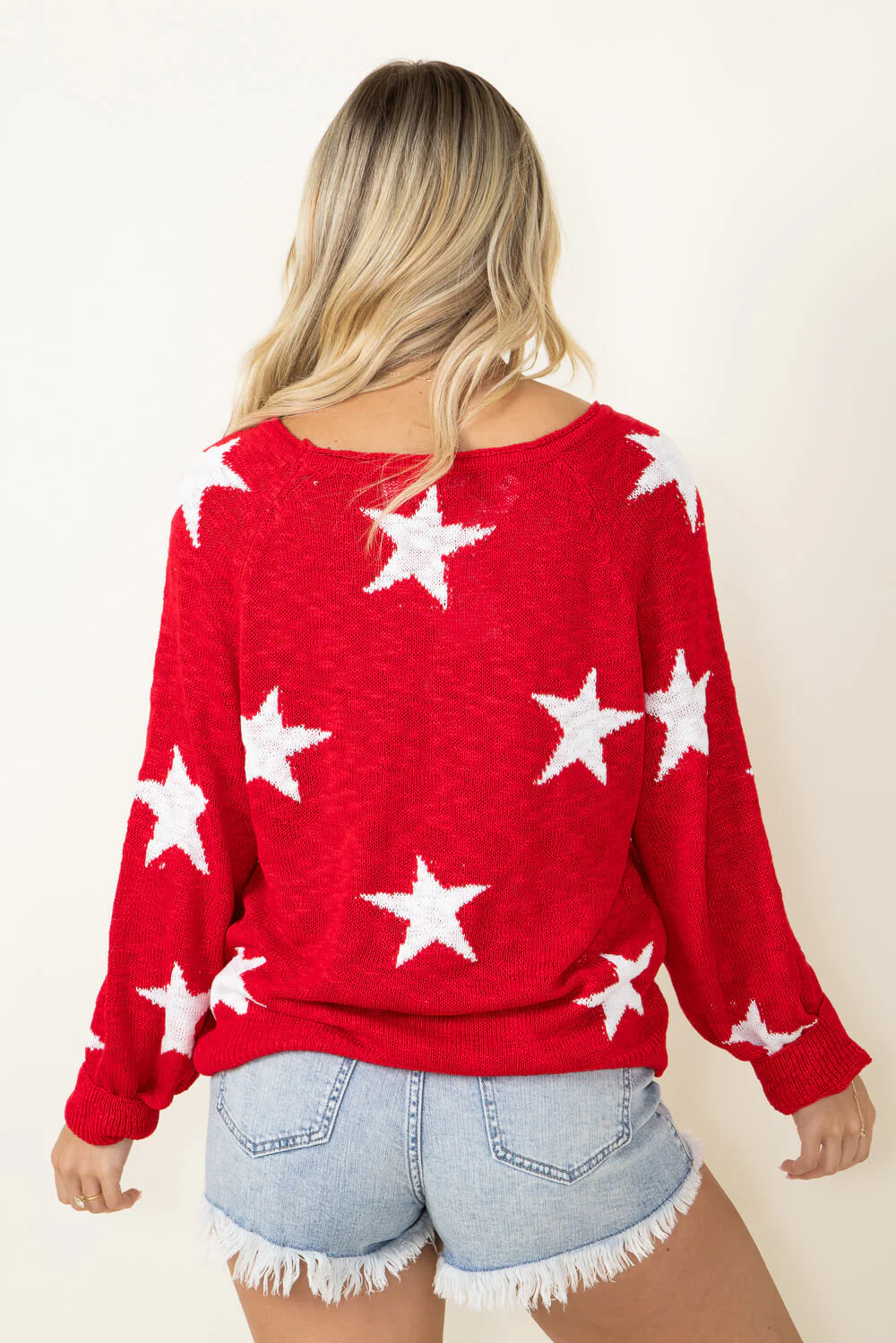 Miracle Star Multi Lightweight Sweater for Women in Red | F155-RED - Image 2