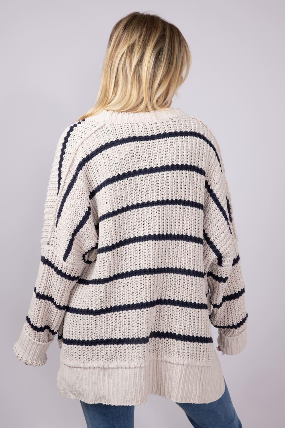 Miracle Sweater Cardigan for Women in Beige | W8401-BEIGEBLUE - Image 2