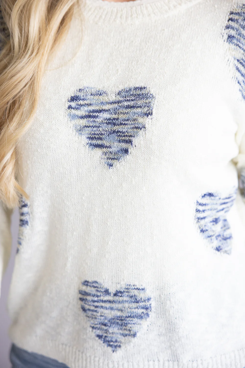 Miracle Tie Dye Heart Sweater for Women in Ivory Multi | W8422-IVORYMULTI - Image 3