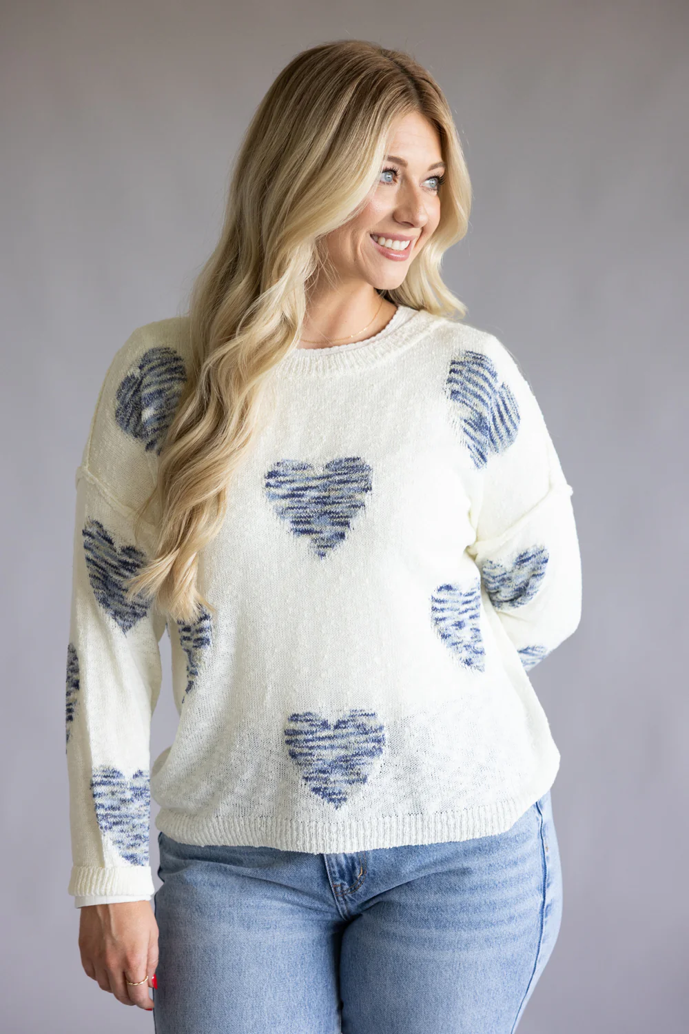 Miracle Tie Dye Heart Sweater for Women in Ivory Multi | W8422-IVORYMULTI - Image 4