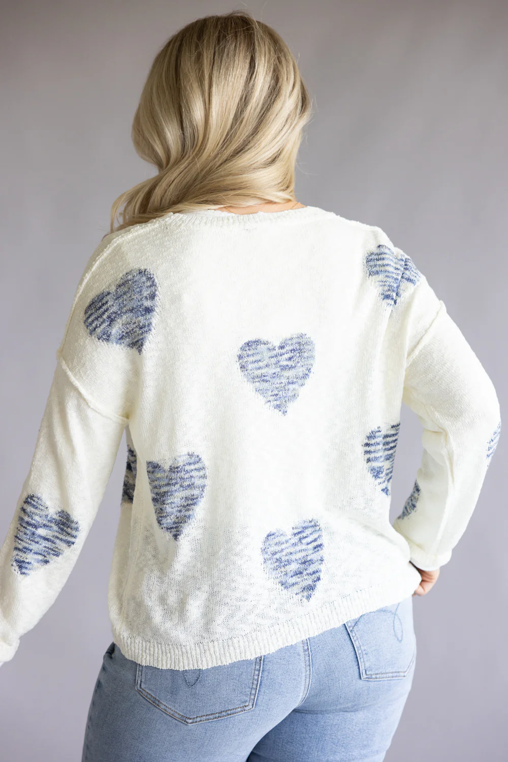 Miracle Tie Dye Heart Sweater for Women in Ivory Multi | W8422-IVORYMULTI - Image 5