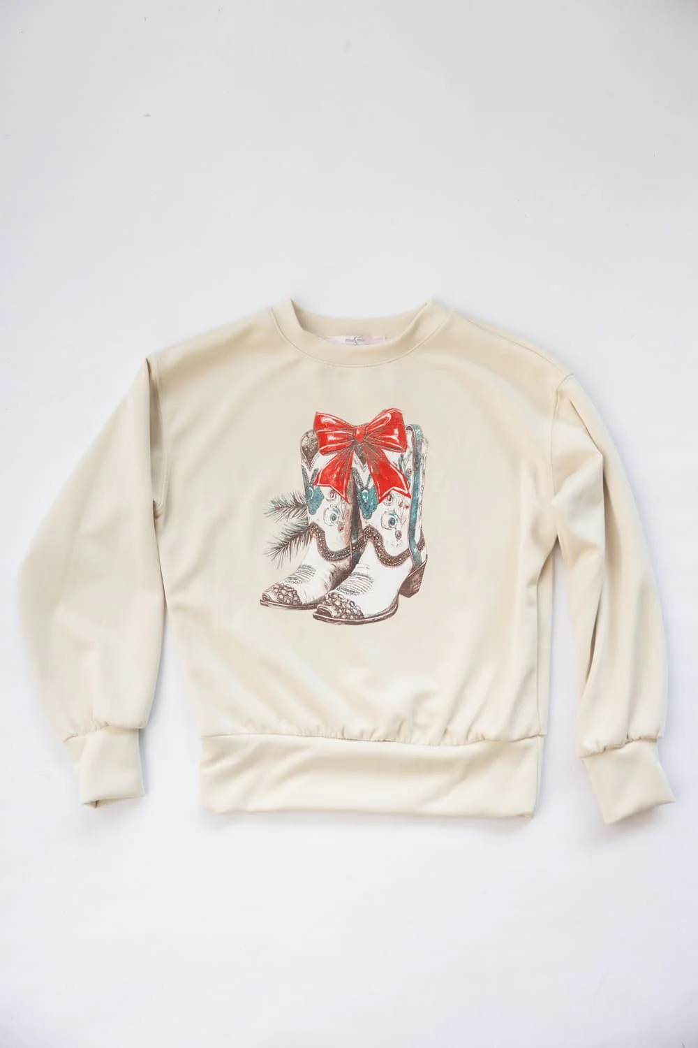 Moa Moa Christmas Boots Sweatshirt for Girls in Natural | MTL280KG-MCU-NATURAL - Image 4