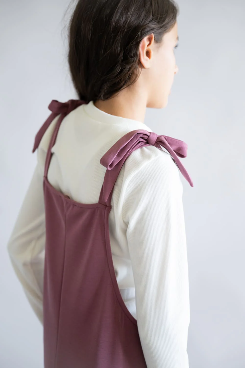 Moa Moa Overall Long Sleeve Tee Set for Girls in Mulberry | MDC101CG-MCU-MULBERRY - Image 4