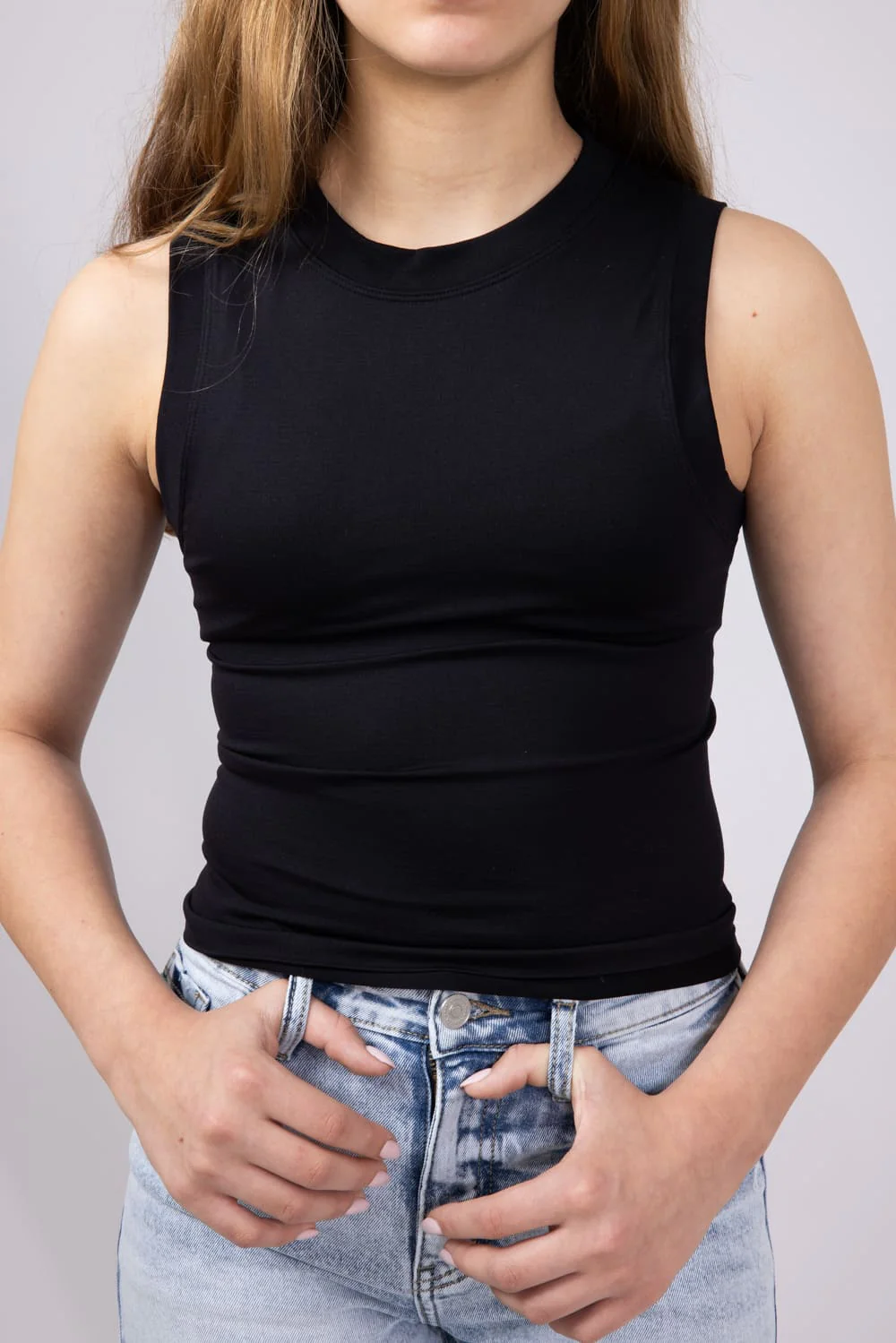 Moa Moa Seamless Tank Top for Girls in Black | ITD799G-SEM-BLACK - Image 2