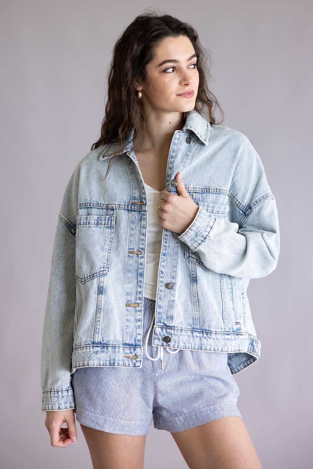 Mustard Seed Denim Jacket for Women | DS0548-LTDENIM - Image 4