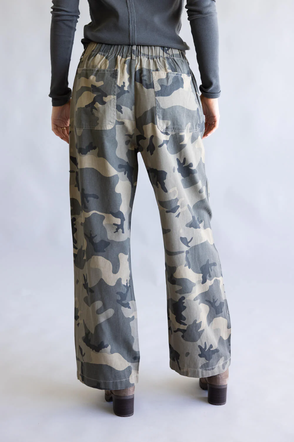 Mustard Seed Front Tie Pants for Women in Camo | S25468-CAMO - Image 2