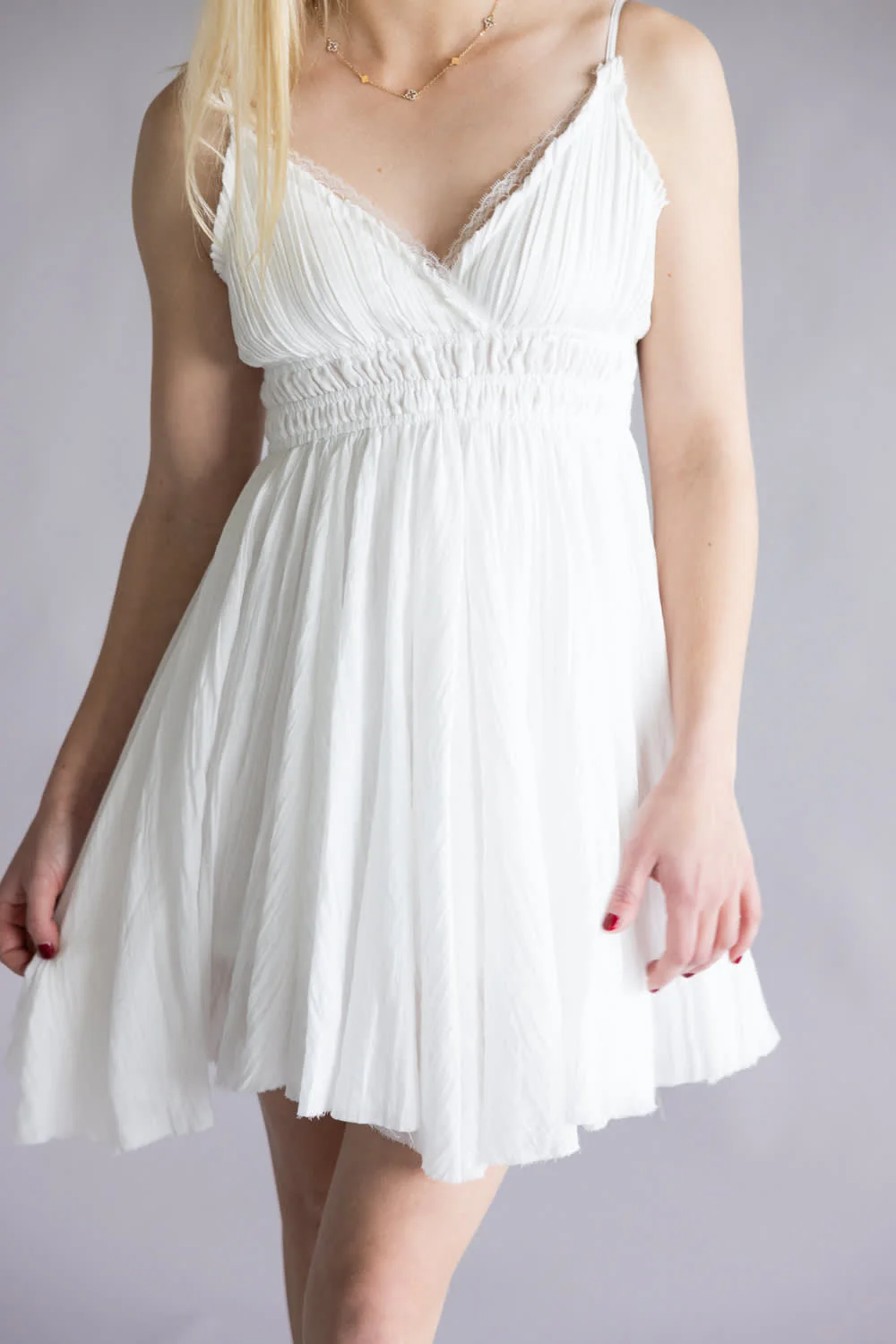 Natilee Slip Mini Dress for Women in White | 4205FK-SNW - Image 3