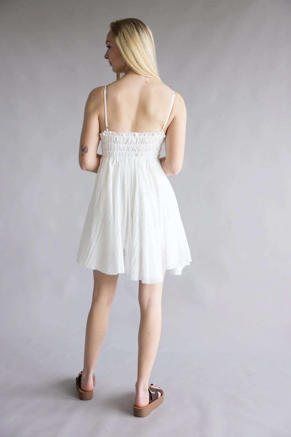 Natilee Slip Mini Dress for Women in White | 4205FK-SNW - Image 4