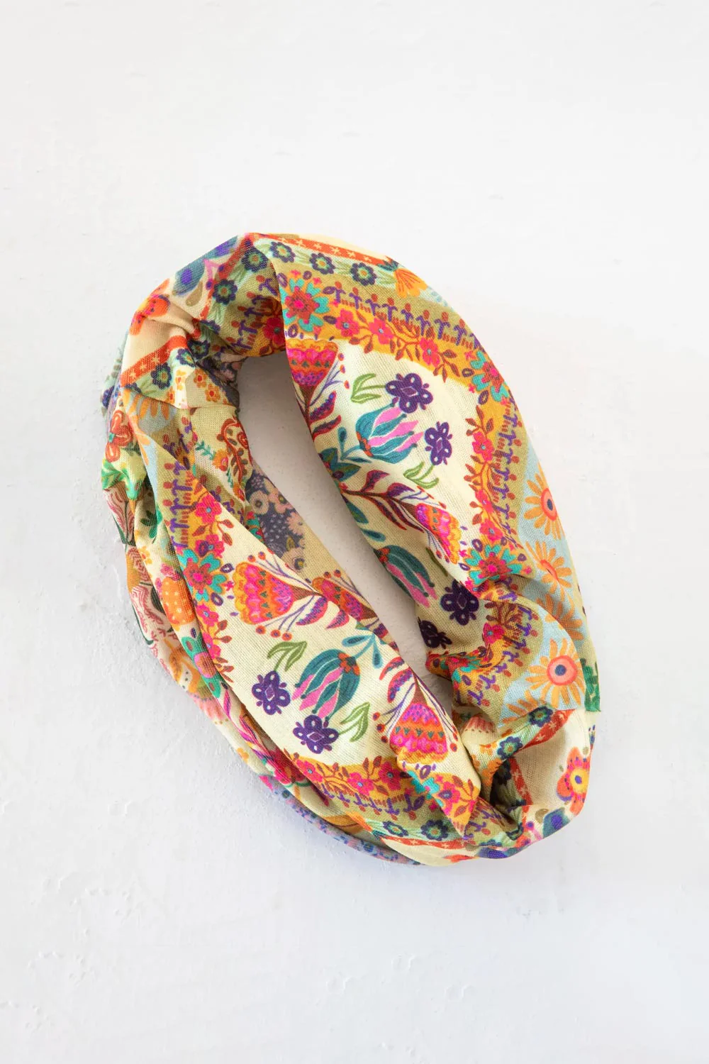 Natural Life Full Boho Bandeau Headband in Mandala Patchwork Cream | BBW000180 - Image 2
