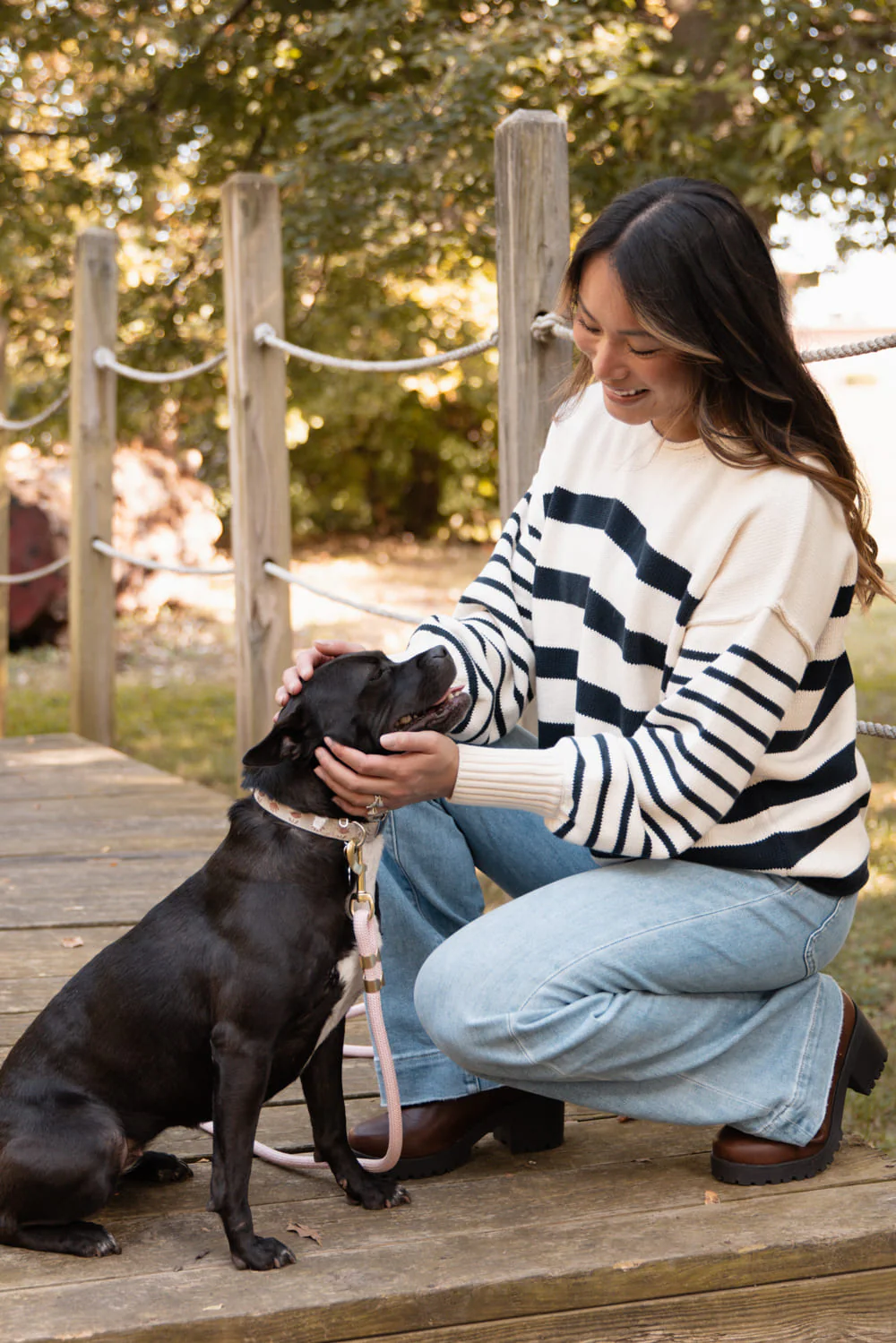 Navy Striped Sweater for Women in Ivory | SWT70133-OFFWHITENAVY - Image 4