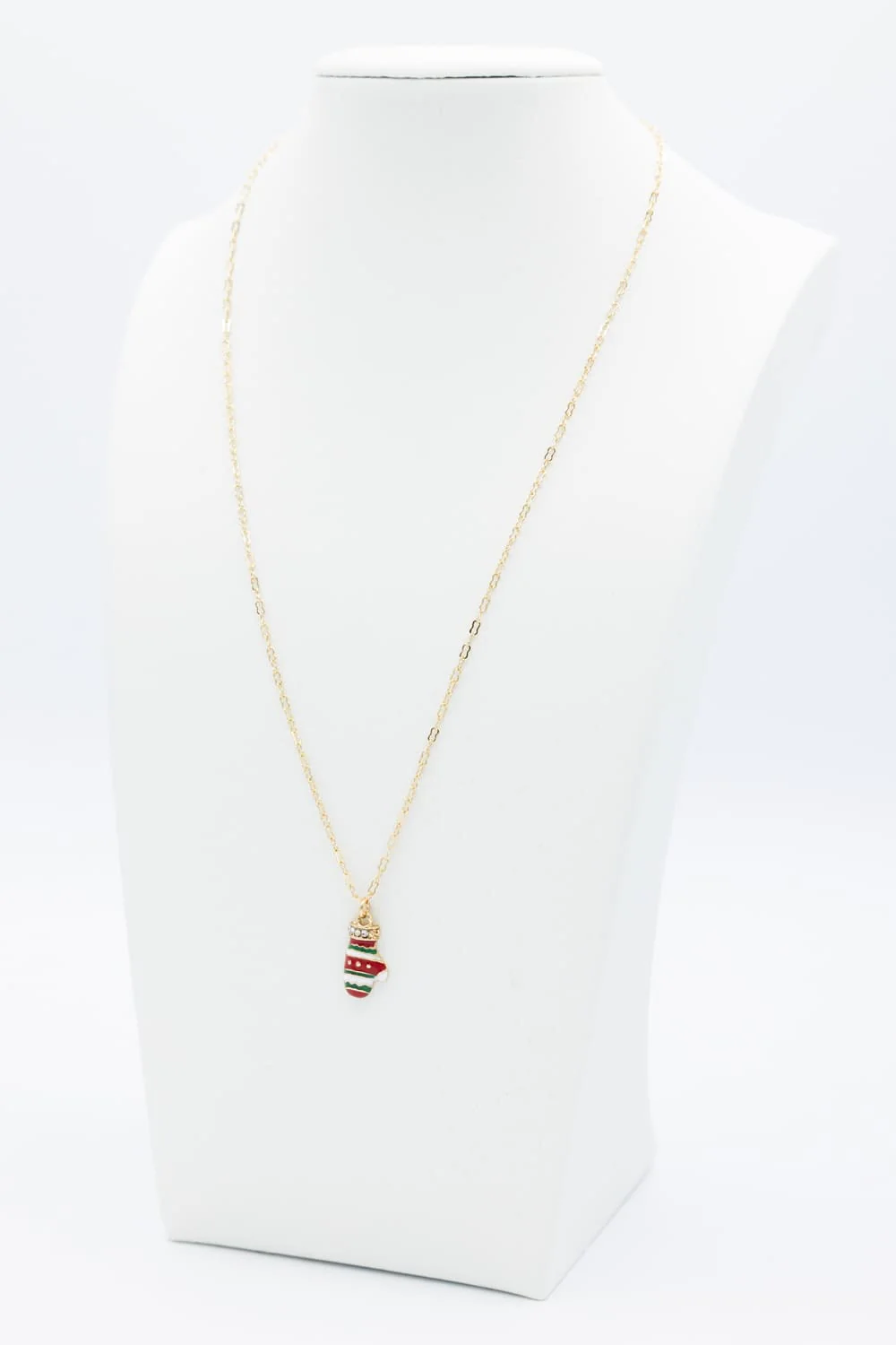 Triple Layer Holiday Necklace Set in Gold | ND10406RED - Image 4