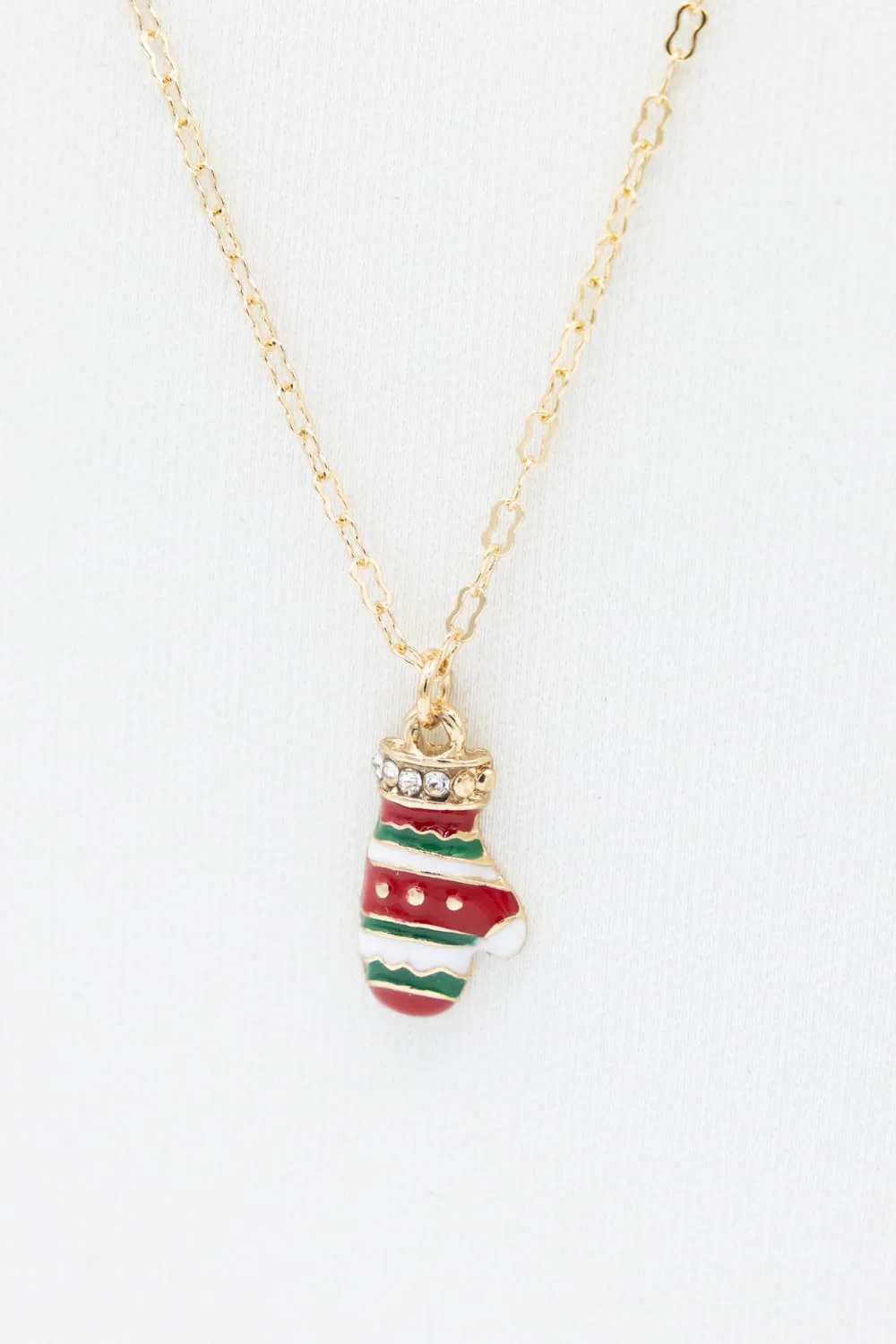 Triple Layer Holiday Necklace Set in Gold | ND10406RED - Image 5