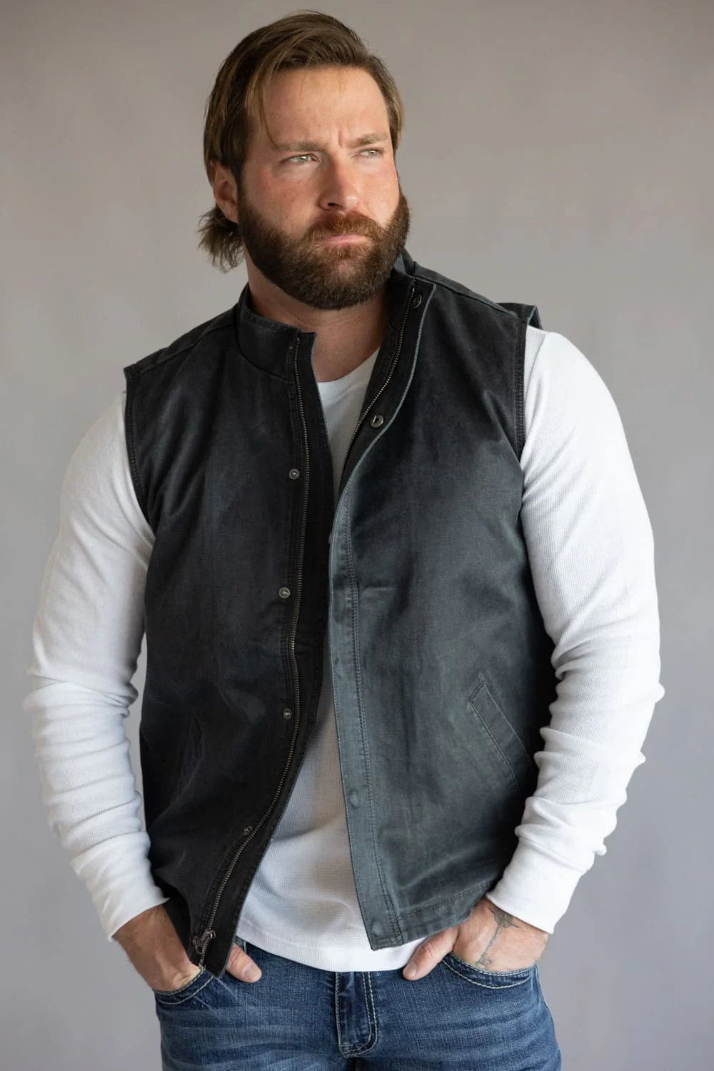 North River Cotton Suede Vest for Men - Image 2