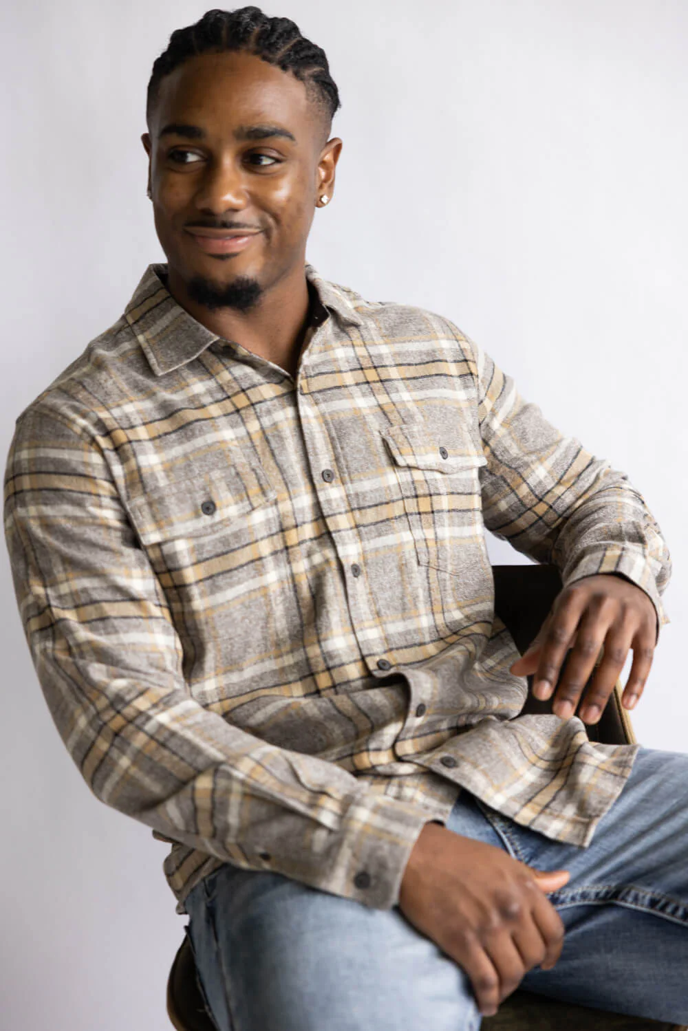North River Twist Yarn Plaid Button Up Shirt for Men - Image 2