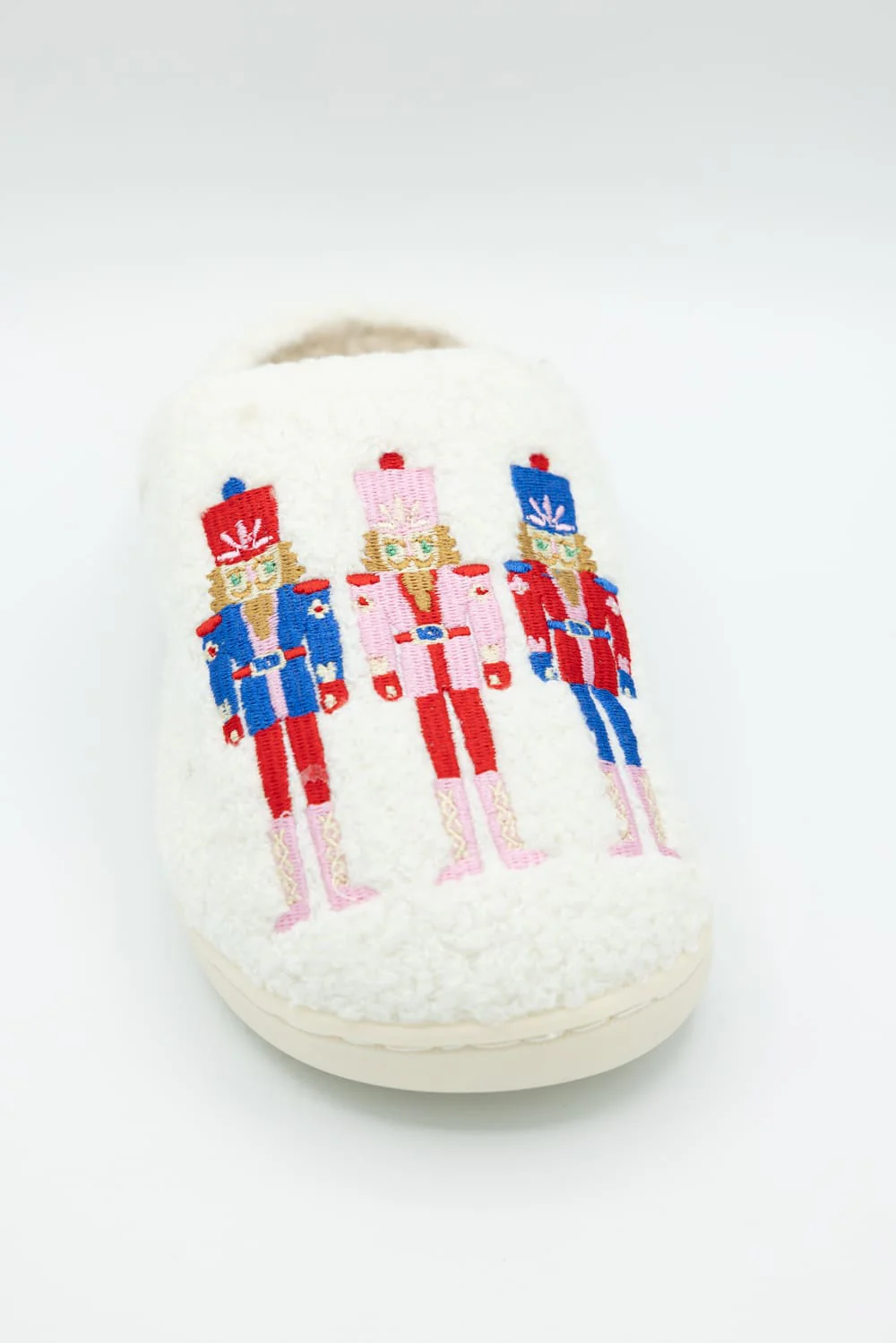 Nutcracker Slippers for Women in White | KDC-SLPR-163-WHT - Image 3