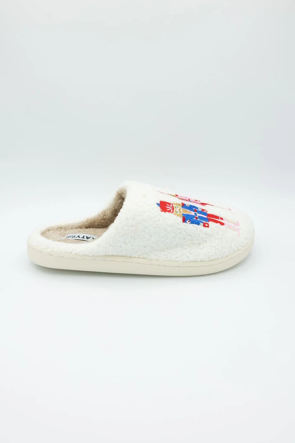 Nutcracker Slippers for Women in White | KDC-SLPR-163-WHT - Image 4