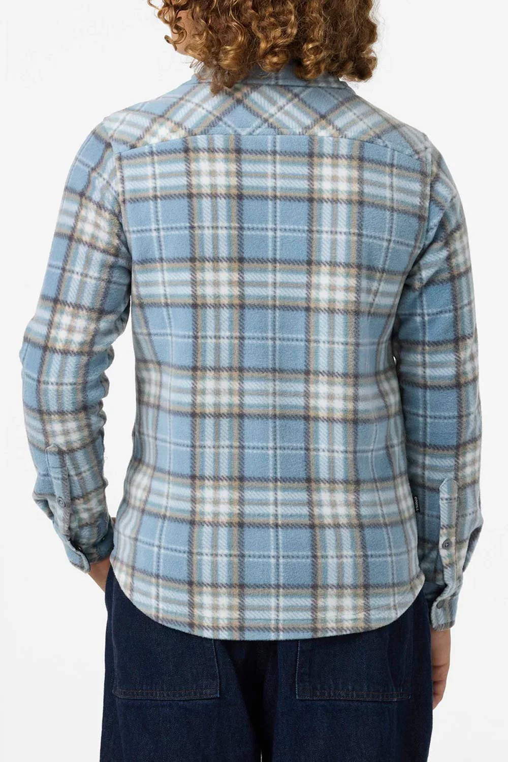 O’Neill Youth Glacier Plaid Super Fleece Shirt for Boys in Citadel | FA5204215-CTD-LTBLU - Image 4