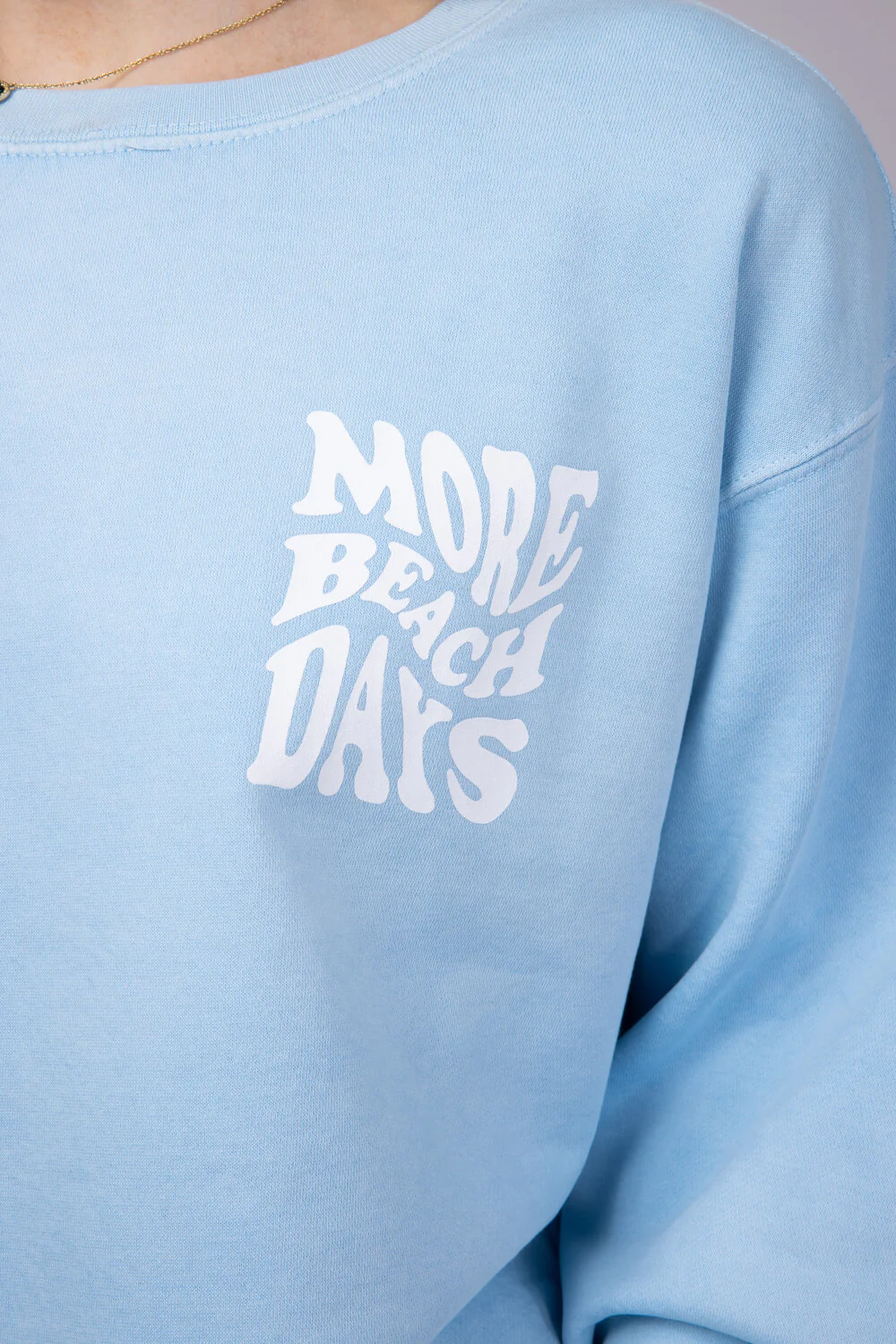 Ocean Drive More Beach Days Surf Club Fleece Sweatshirt for Women in Blue | F12039-747-DYECREW-TROPICALBLUE - Image 4