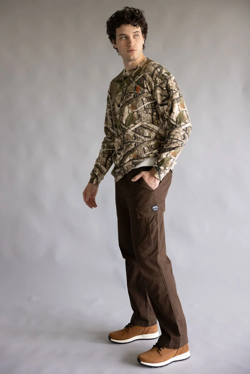 Open Bottom Cargo Pants for Men in Brown | P415284-CHOCOLATEBROWN - Image 4