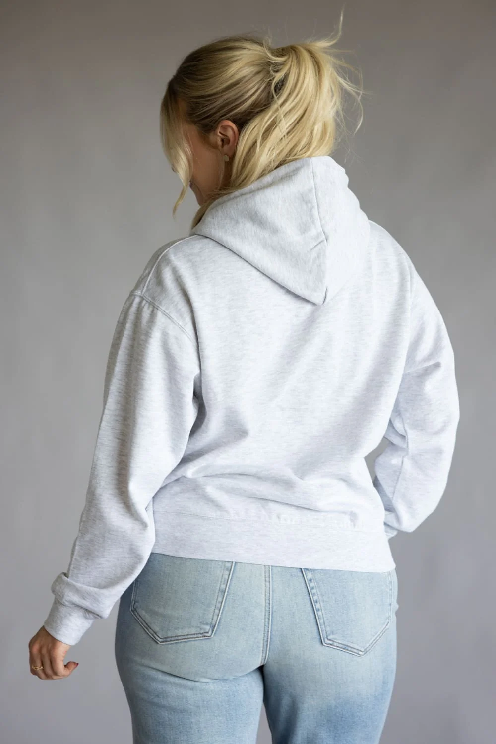 Oversized Fleece Hoodie for Women in Ice Grey | JU100-ICEGREY - Image 2
