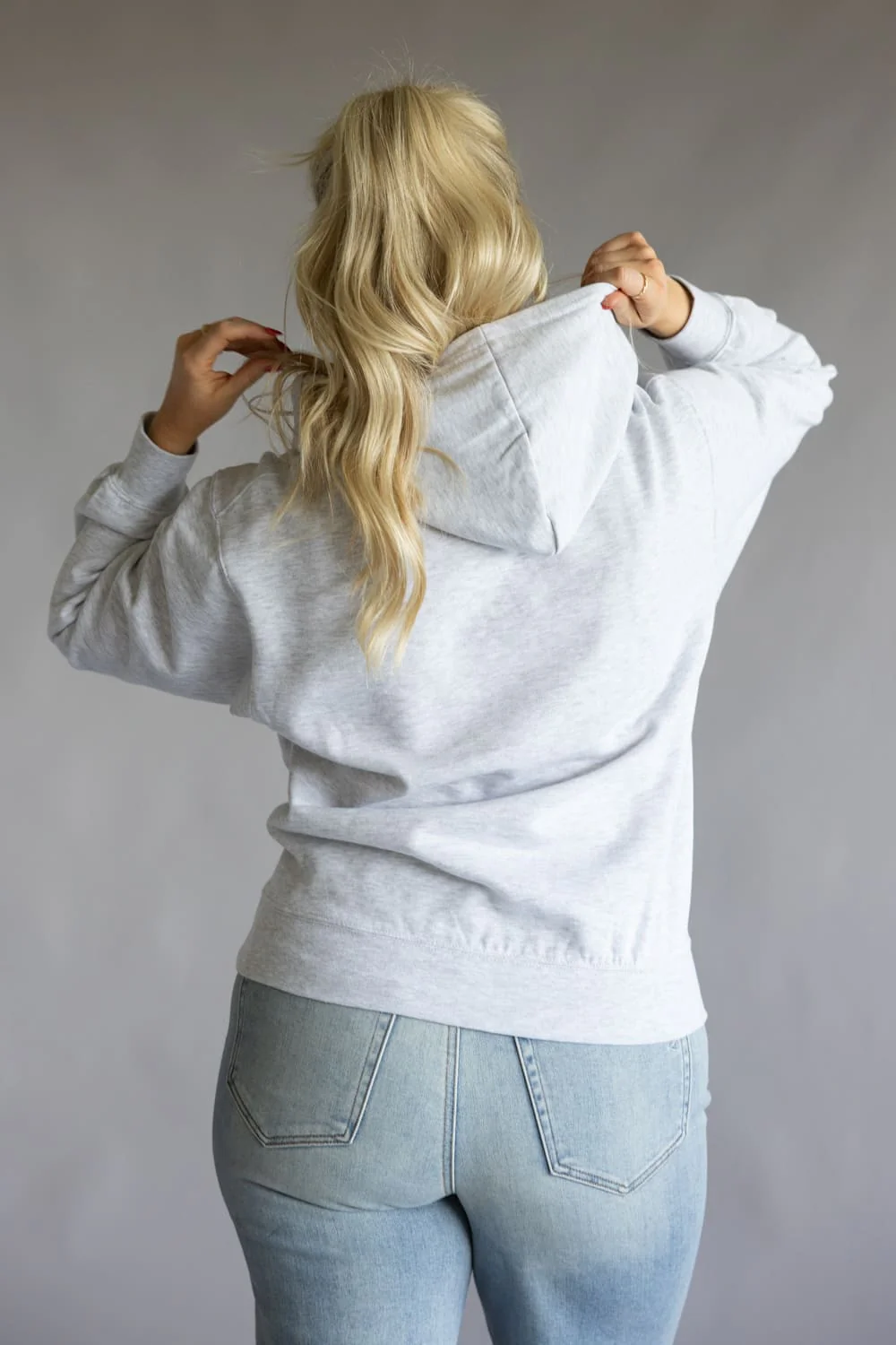 Oversized Fleece Hoodie for Women in Ice Grey | JU100-ICEGREY - Image 4
