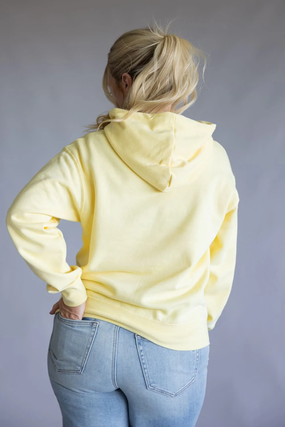 Oversized Fleece Hoodie for Women in Light Yellow | JU100-LTYELLOW - Image 2