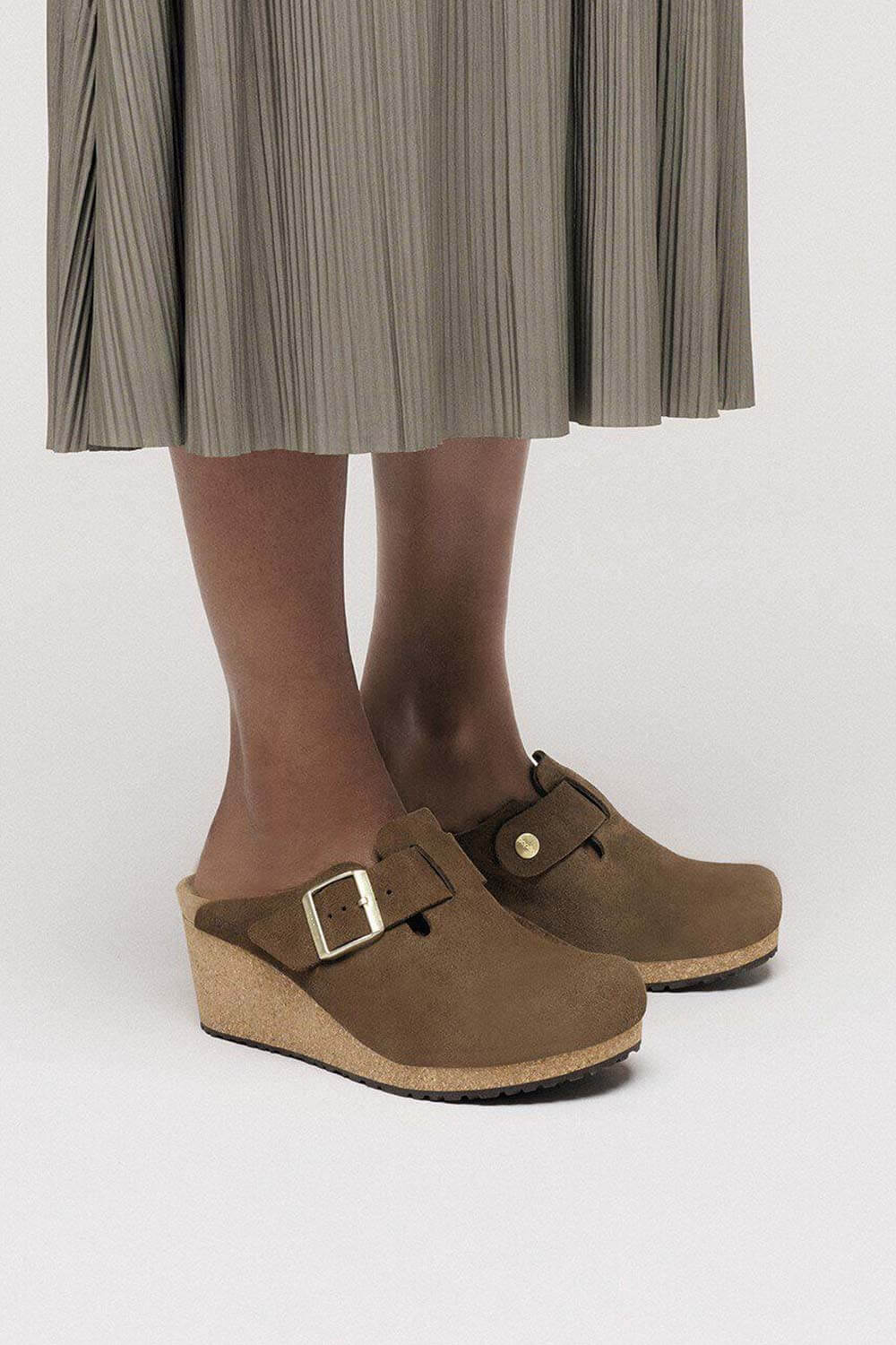 Papillio by Birkenstock Fanny Wedges for Women in Dark Tea | 1030424 - Image 6