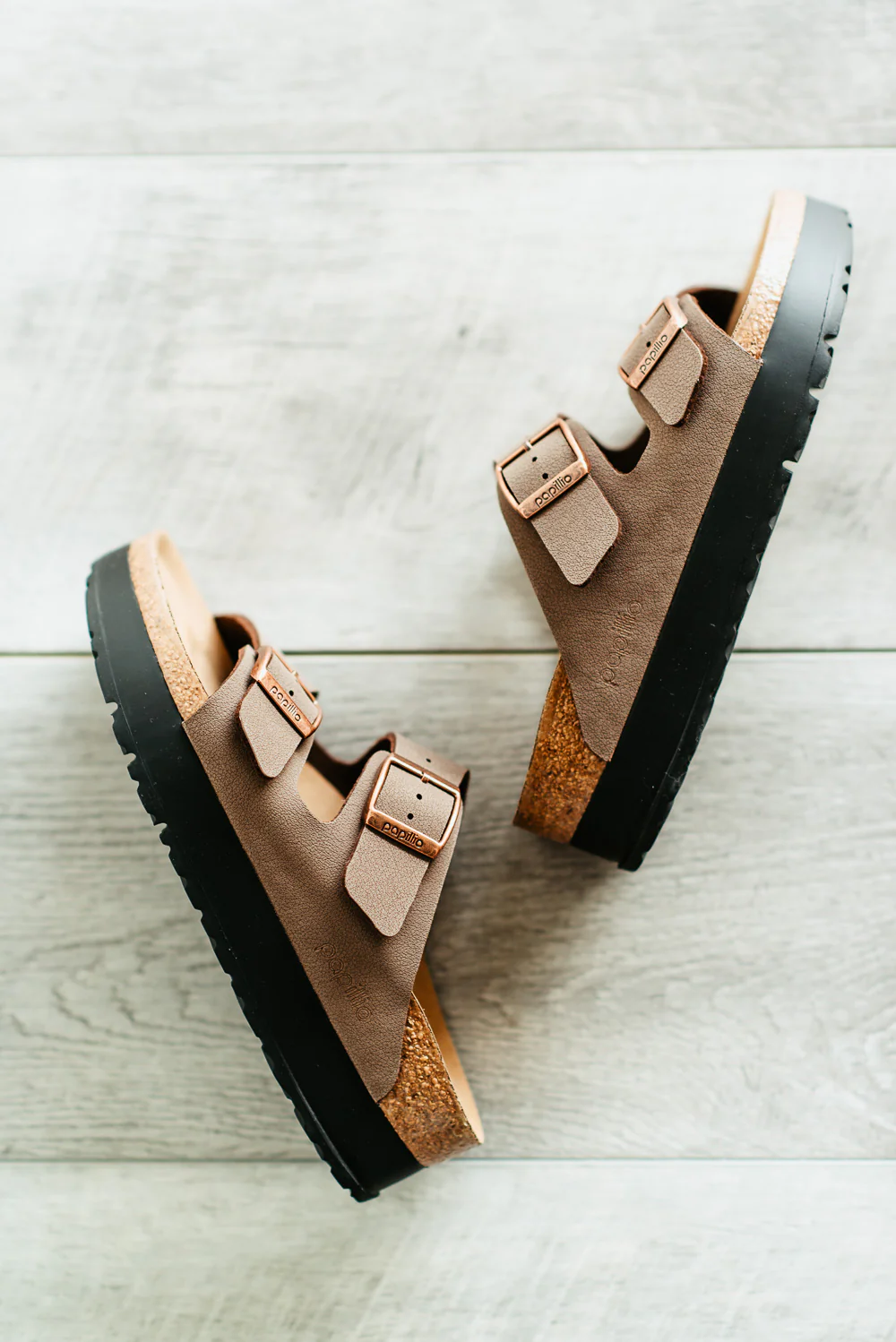 Papillio by Birkenstock Arizona Flex Birko-Flor Platform Sandals for Women in Mocha | 1027417 - Image 2
