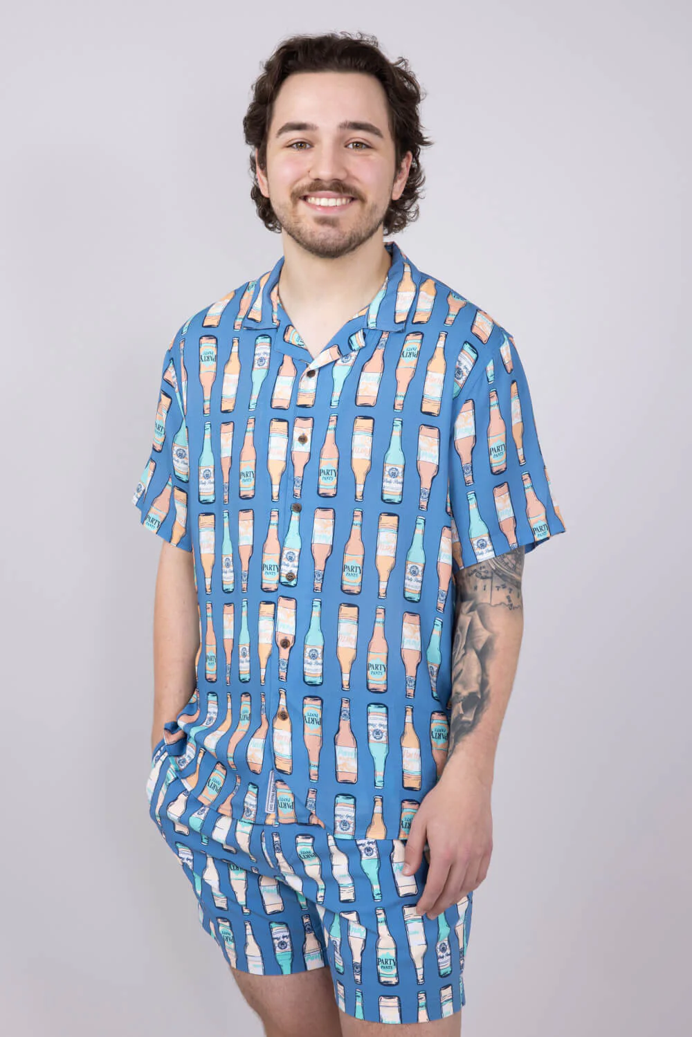 Party Pants Cold Dawgs Woven Button Up Shirt for Men in Navy | P12513091-NAVY - Image 4