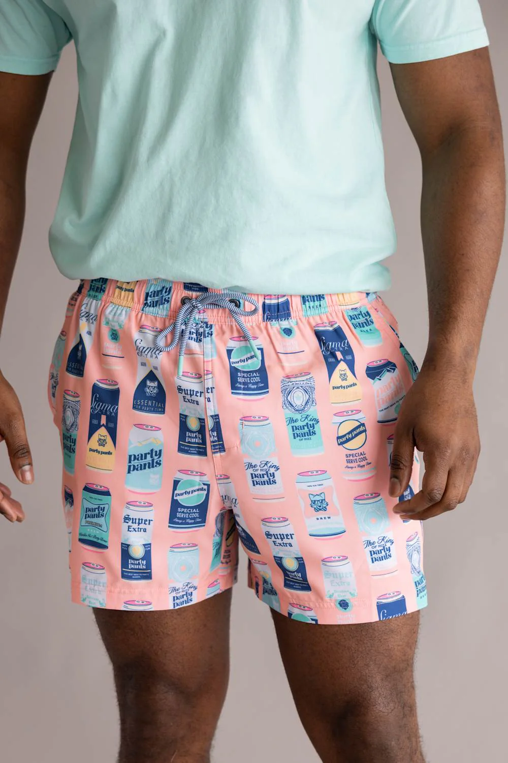 Party Pants King of Rizz Swim Shorts for Men in Coral | PPE26103-CRL CORAL - Image 4