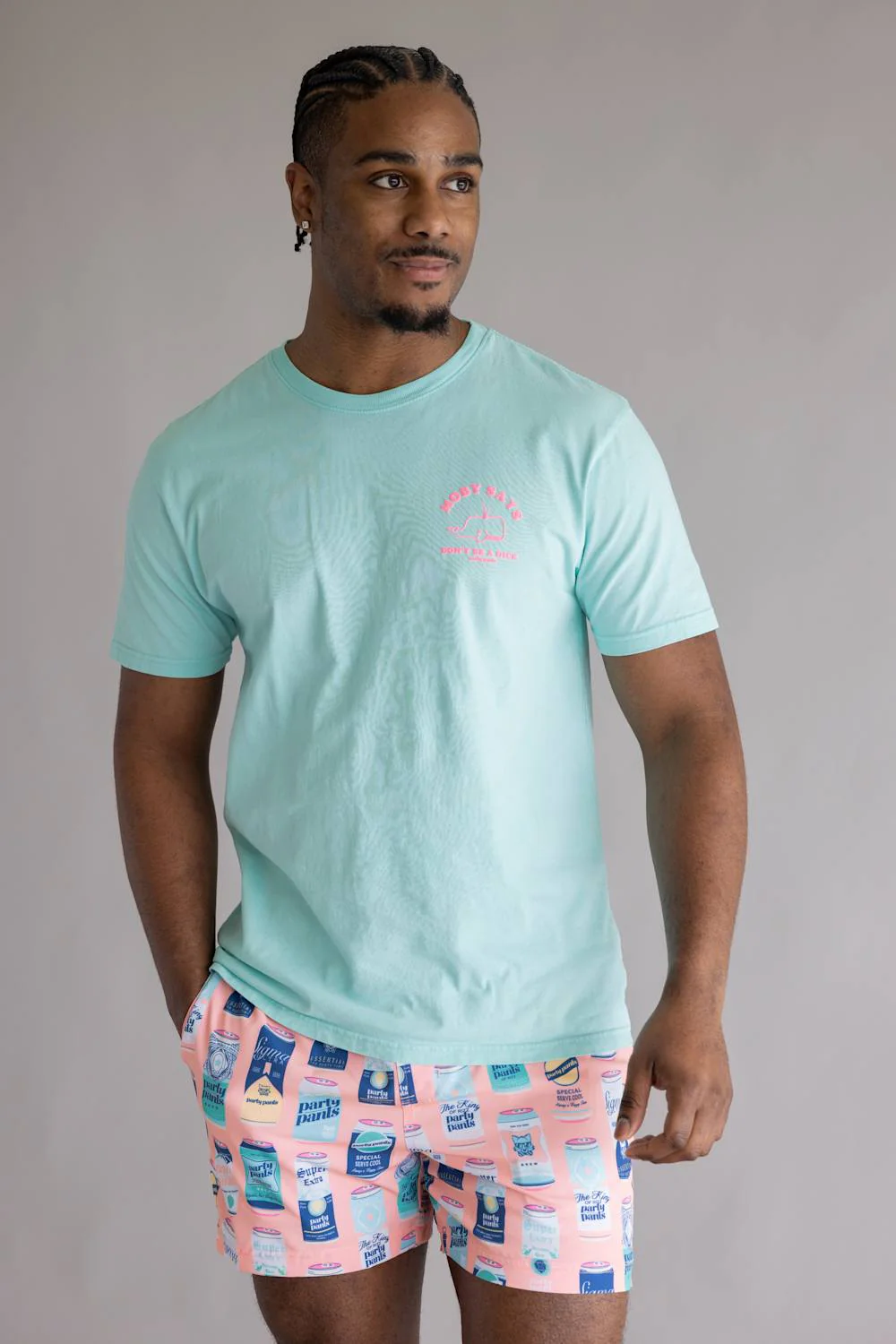 Party Pants Moby Says T-Shirt for Men in Mint | P12418070-CMNT MINT - Image 2