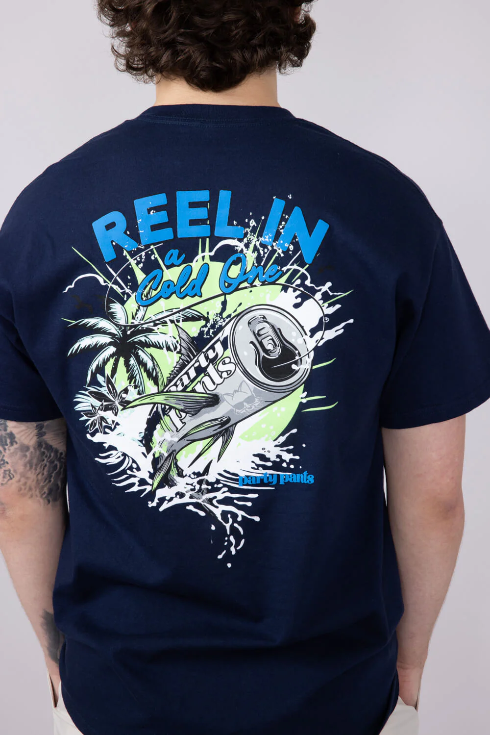 Party Pants Reelin’ T-Shirt for Men in Navy | P12518093-NAVY - Image 5