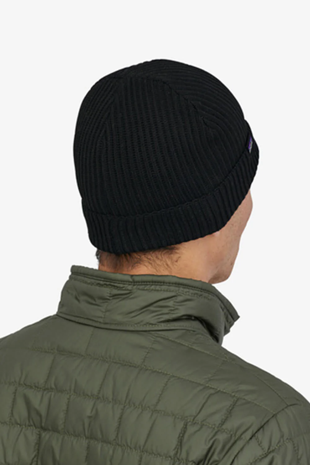 Patagonia Fisherman’s Rolled Beanie for Men in Black | 29105-BLK - Image 2