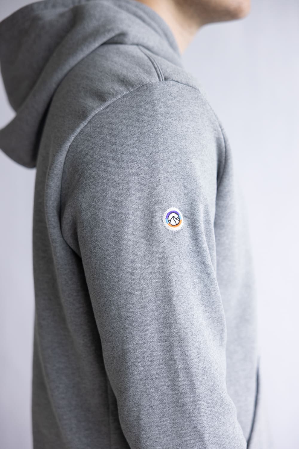 Patagonia Men’s Fitz Roy Icon Uprisal Hoodie in Gravel Heather | 39666-GLH GRAVEL - Image 4